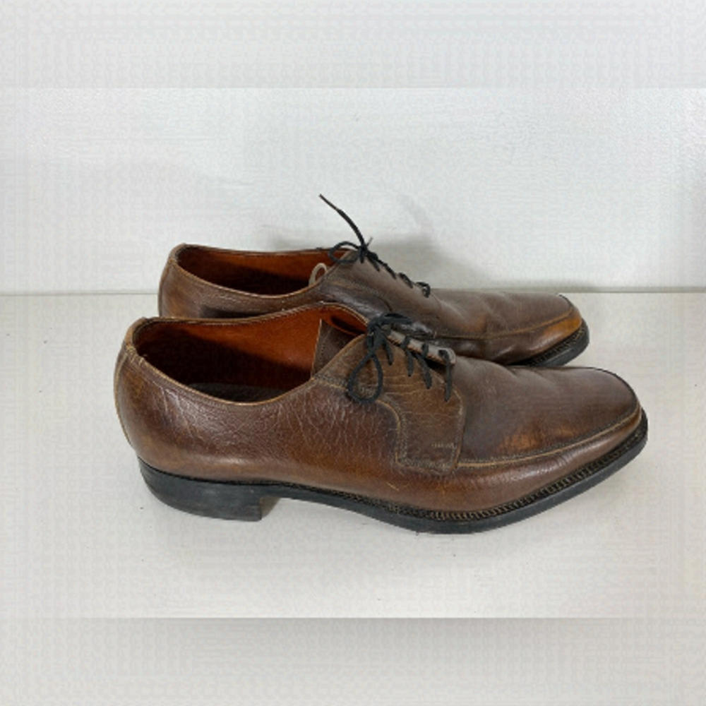 Hartt Gold Bond Mens Size 9.5 Brown Leather Derby Dress Shoes Leather Soles